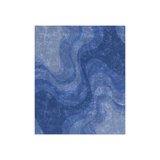 Deep Blue Wavey 50" x 60" Crushed Velvet Blanket