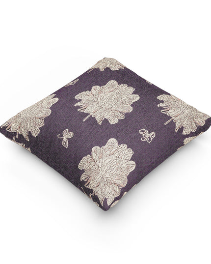 Pink Floral Butterflies Woven Pillow, 17" x 18"