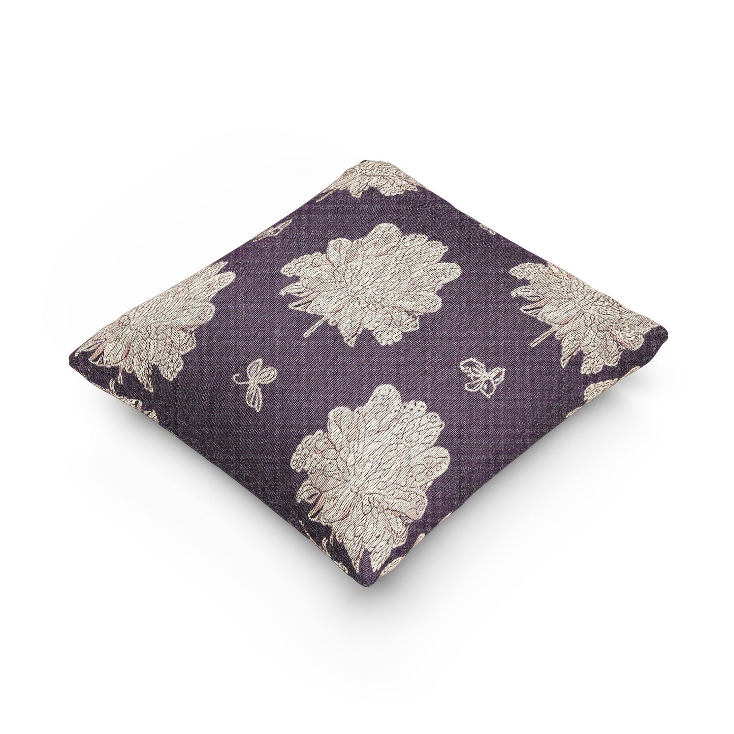 Pink Floral Butterflies Woven Pillow, 17" x 18"
