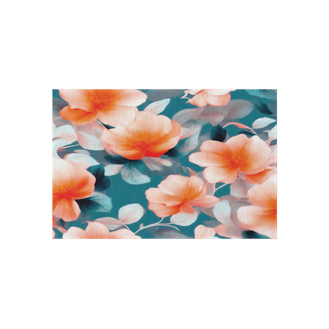 Orange Blossom Floral Bunch Outdoor Rug, 24" x 36"