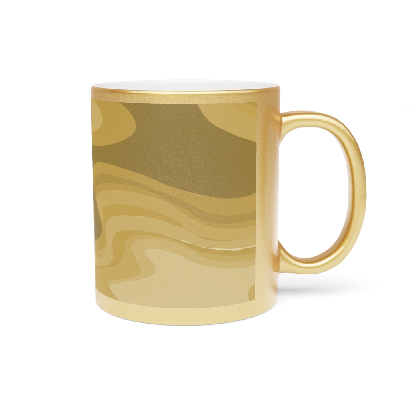 Brown Wavey 11 oz Metallic Mug (Silver\Gold)