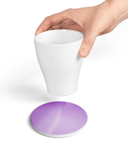Soft Lavender Fade 4" x 4" Round Ceramic Coaster