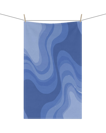 Deep Blue Wavey Tea Towels (cotton, poly), 18" x "30