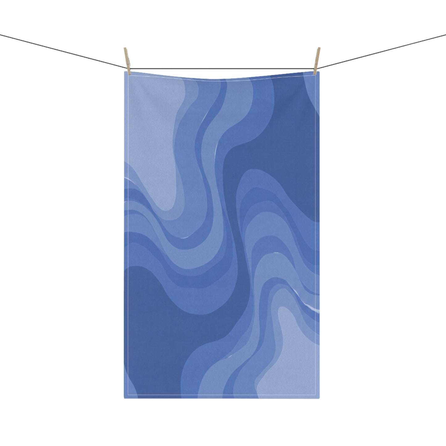 Deep Blue Wavey Tea Towels (cotton, poly), 18" x "30