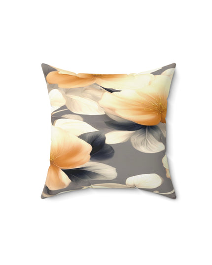 Soft Blossom Floral Bunch Faux Suede Square Pillow, 14" x 14"