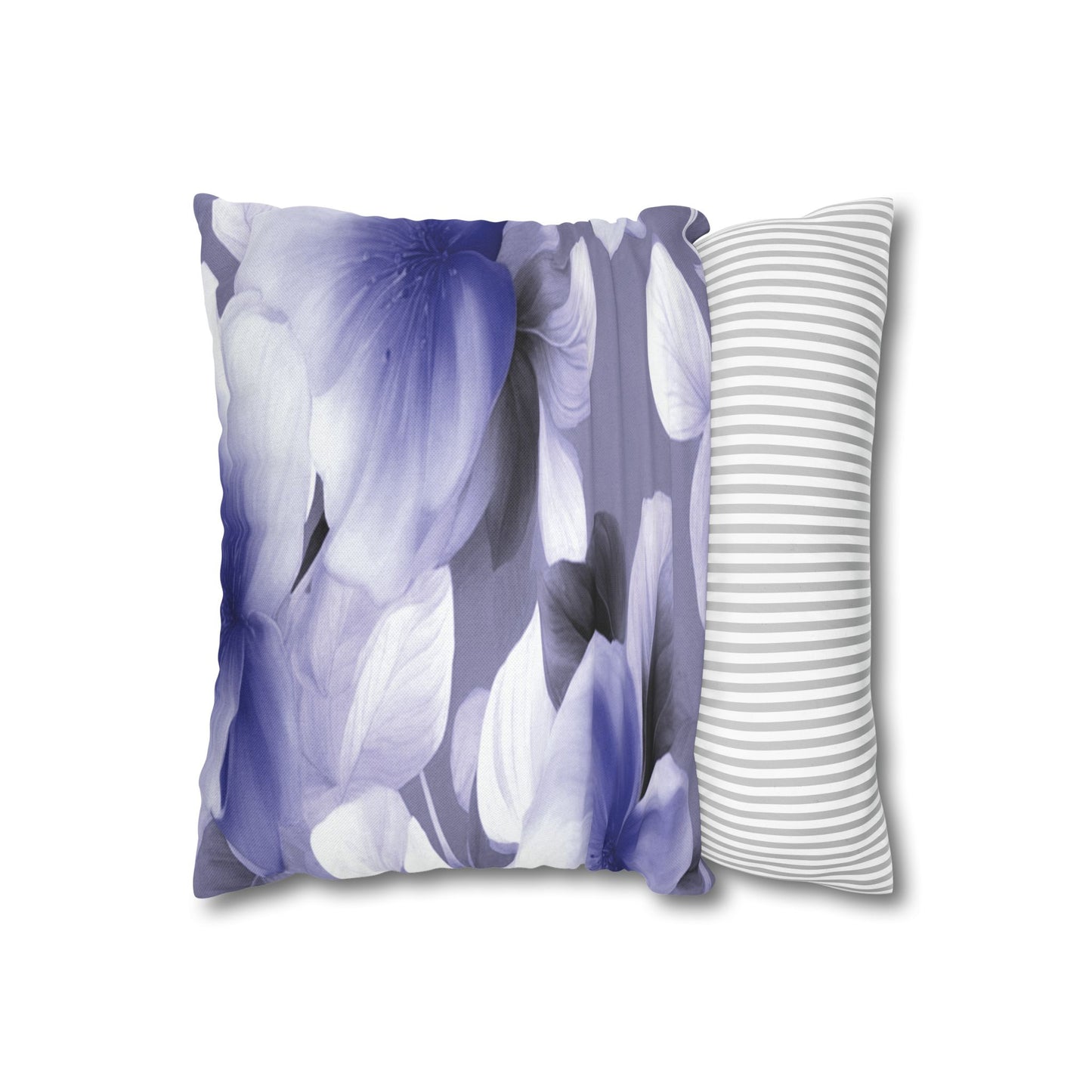 Indigo Blossom Floral Bunch Spun Polyester Square Pillowcase, 14" x 14"