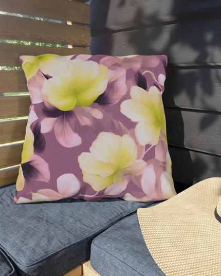 Lemon Blossom Floral Bunch 20" x 20" Outdoor Pillow