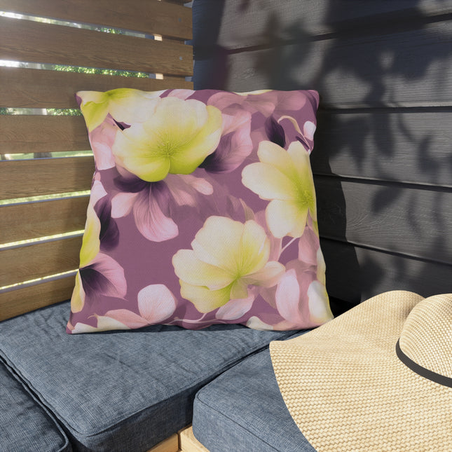Lemon Blossom Floral Bunch 20" x 20" Outdoor Pillow