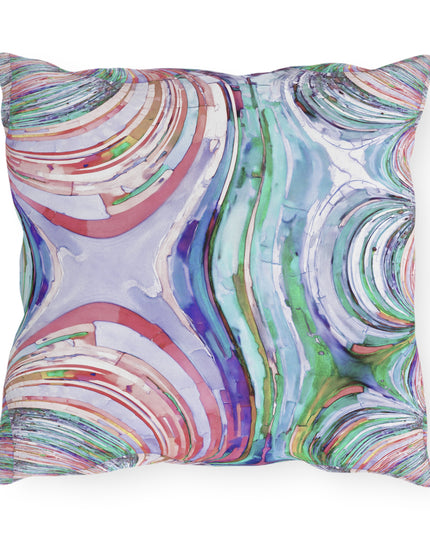 Uzi Spiral Pastels Outdoor Pillow, 16" x 16"
