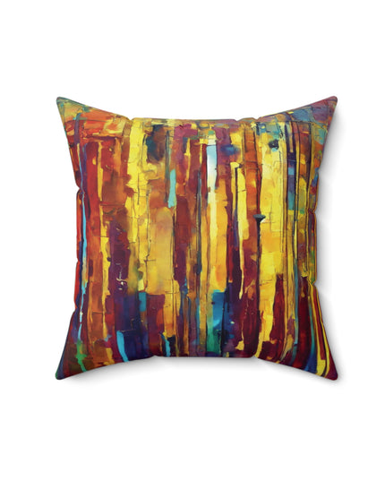 Striped Alpha 16" x 16" Faux Suede Square Pillow