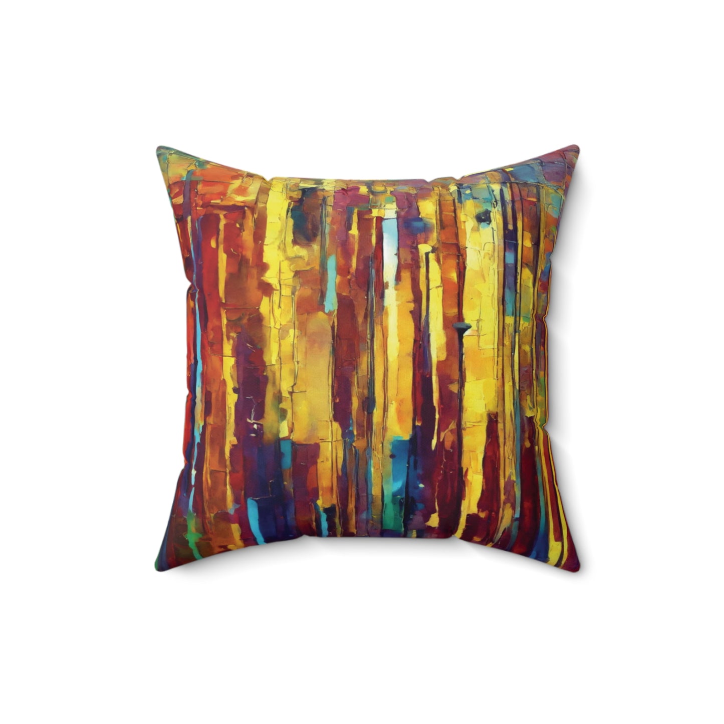 Striped Alpha 16" x 16" Faux Suede Square Pillow