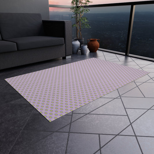 Magenta Star-crossed Bodies Outdoor Rug, 48" x 72"