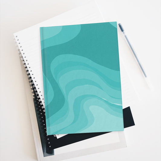 Tif Green Wavey 5" x 7" Journal - 128 Ruled Line pages