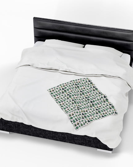 Mini Vintage Green Trees Velveteen Plush Blanket, 30" x 40"
