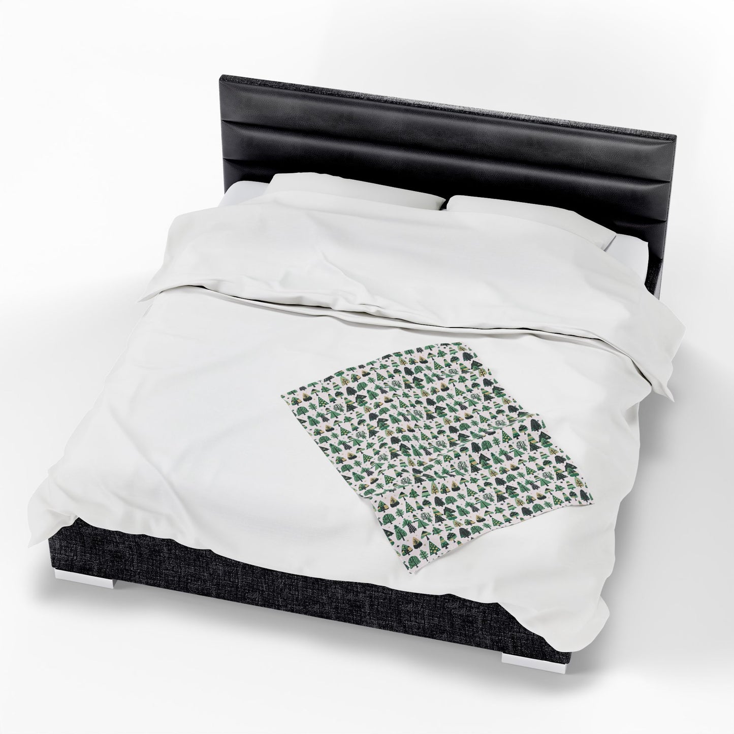 Mini Vintage Green Trees Velveteen Plush Blanket, 30" x 40"