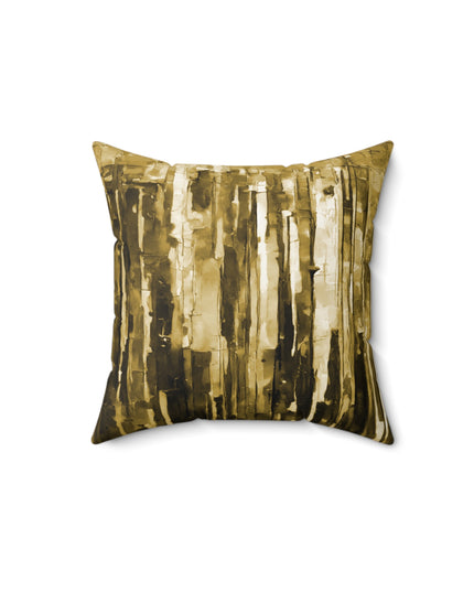 Striped Light Brown 14" x 14" Faux Suede Square Pillow