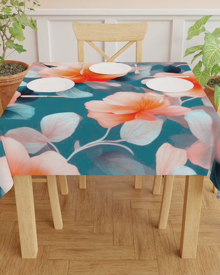 Orange Blossom Floral Bunch Tablecloth, 55" x 55"