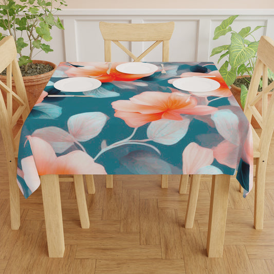 Orange Blossom Floral Bunch Tablecloth, 55" x 55"