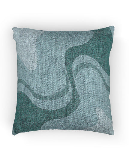 Sky Blue Wavey Woven Pillow, 17" x 18"