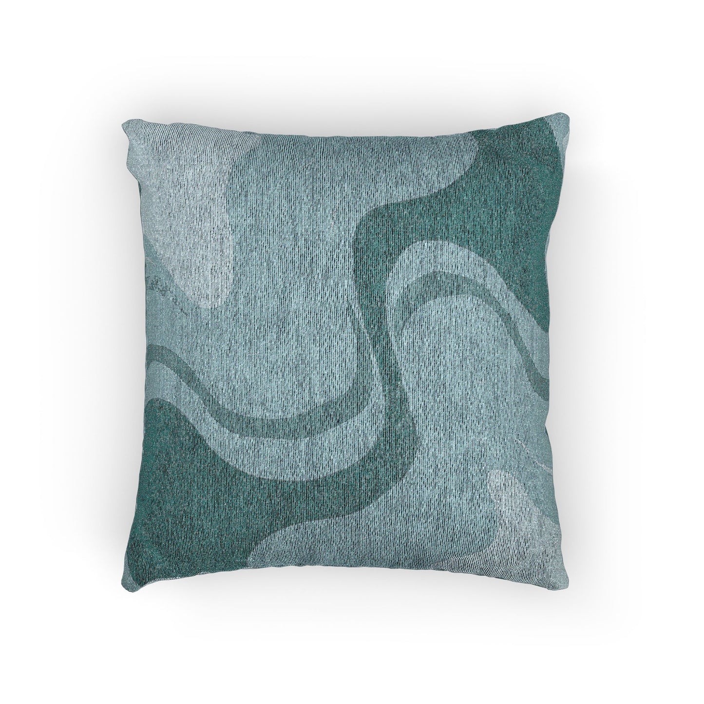 Sky Blue Wavey Woven Pillow, 17" x 18"