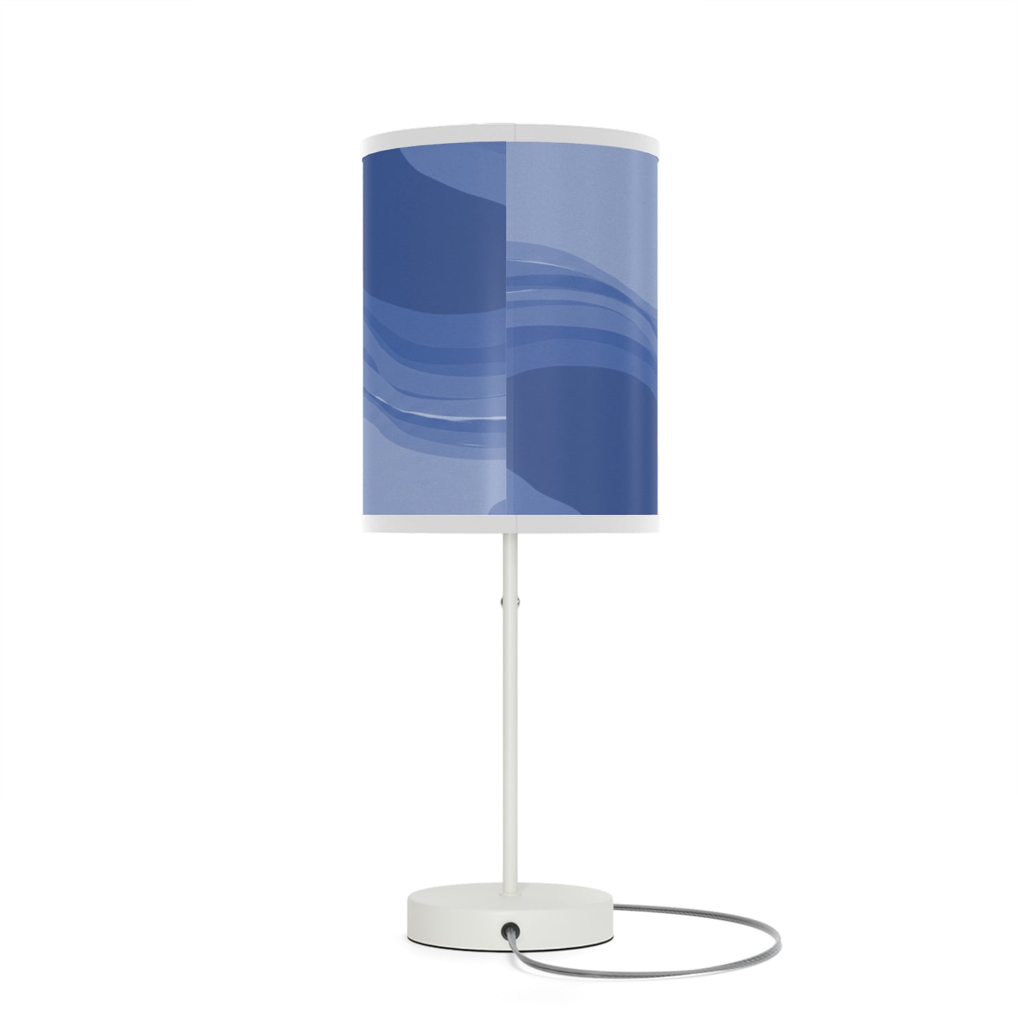 Deep Blue Wavey Table Lamp on a White or Silver Stand, US|CA plug