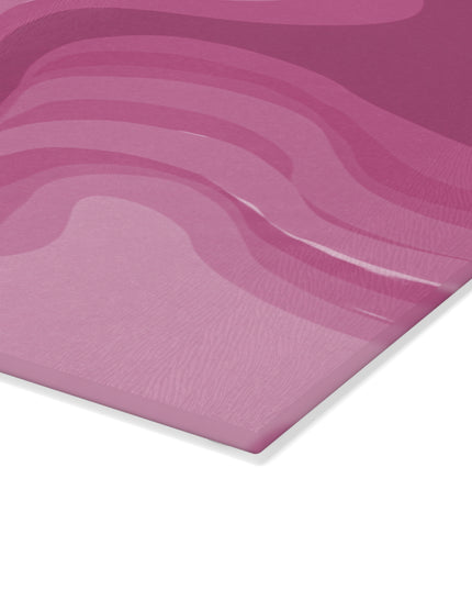 Pinky Mauve Wavey 8" x 11" Glass Cutting Board