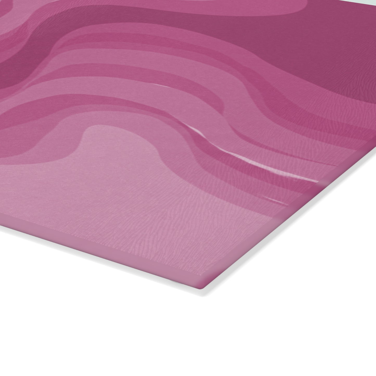 Pinky Mauve Wavey 8" x 11" Glass Cutting Board