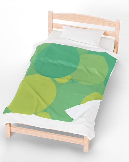 Pastel Green Patches Velveteen Plush Blanket, 50" x 60"