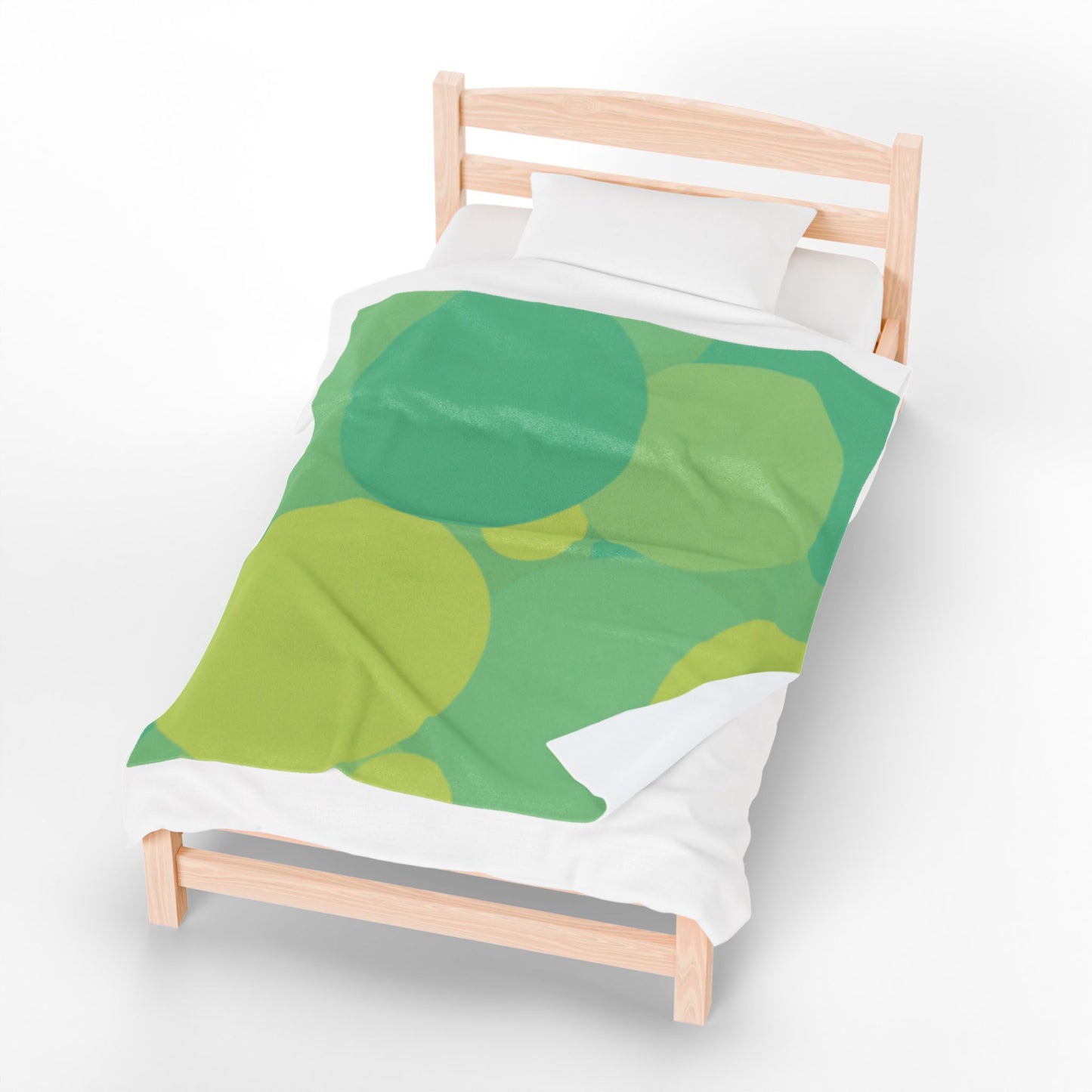 Pastel Green Patches Velveteen Plush Blanket, 50" x 60"