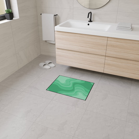 Mint Green Wavey 18" x 24" Heavy Duty Floor Mat