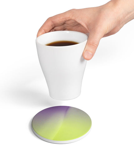 Purple Golden Fade 4" x 4" Round Ceramic Coaster