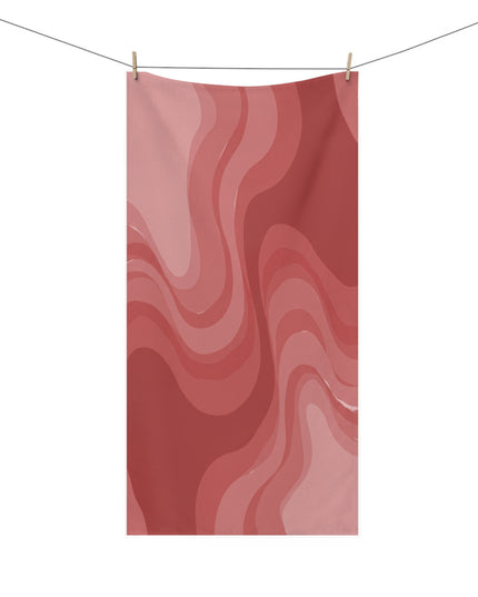 Power Red Wavey 30" x 60" Mink-Cotton Towel (50% polyester, 50% cotton)