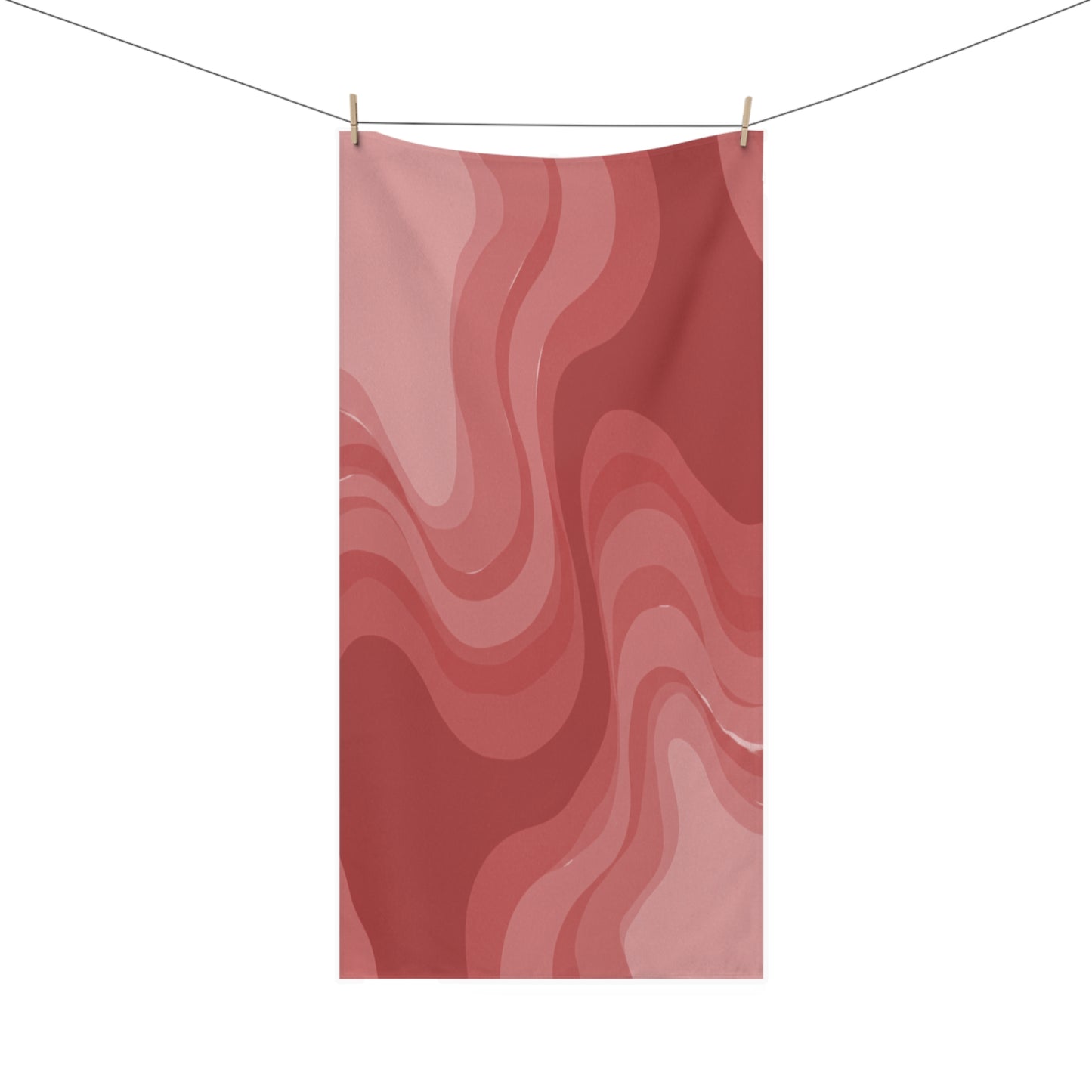Power Red Wavey 30" x 60" Mink-Cotton Towel (50% polyester, 50% cotton)