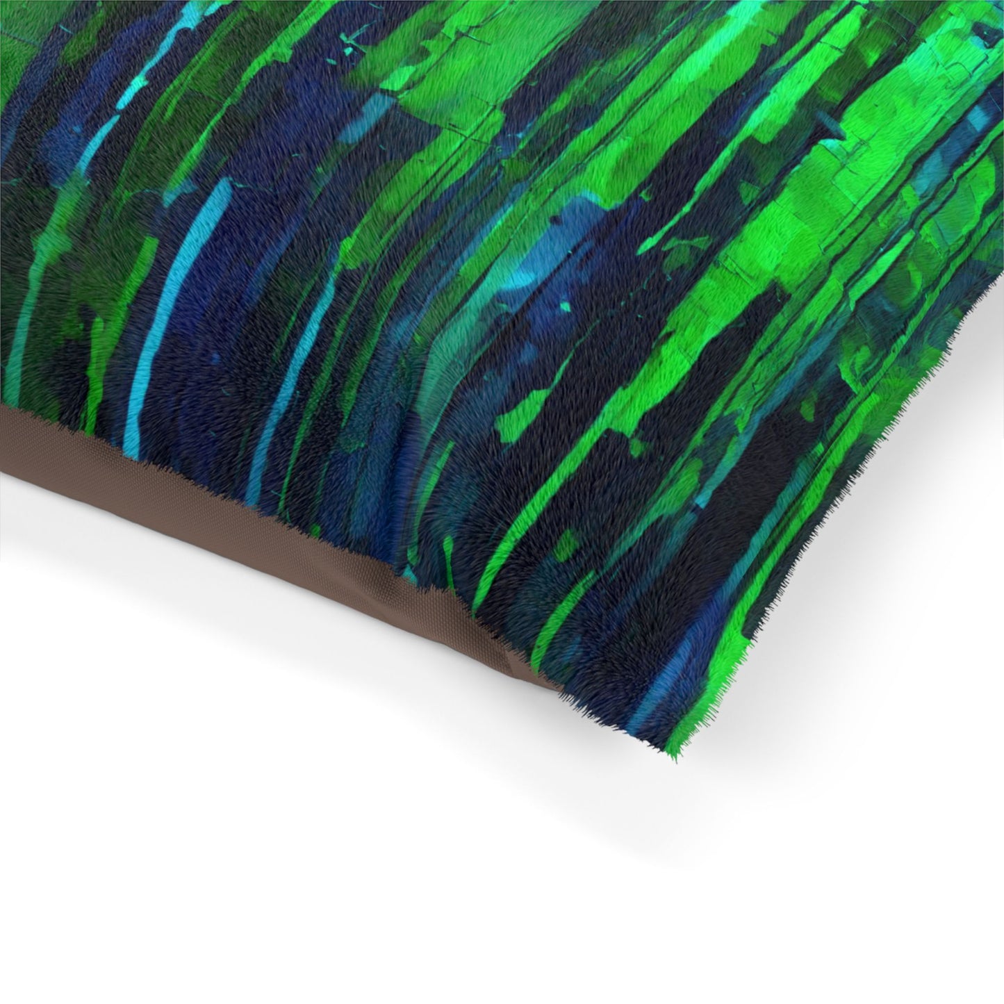Striped Blue Green 28" × 18" Pet Bed