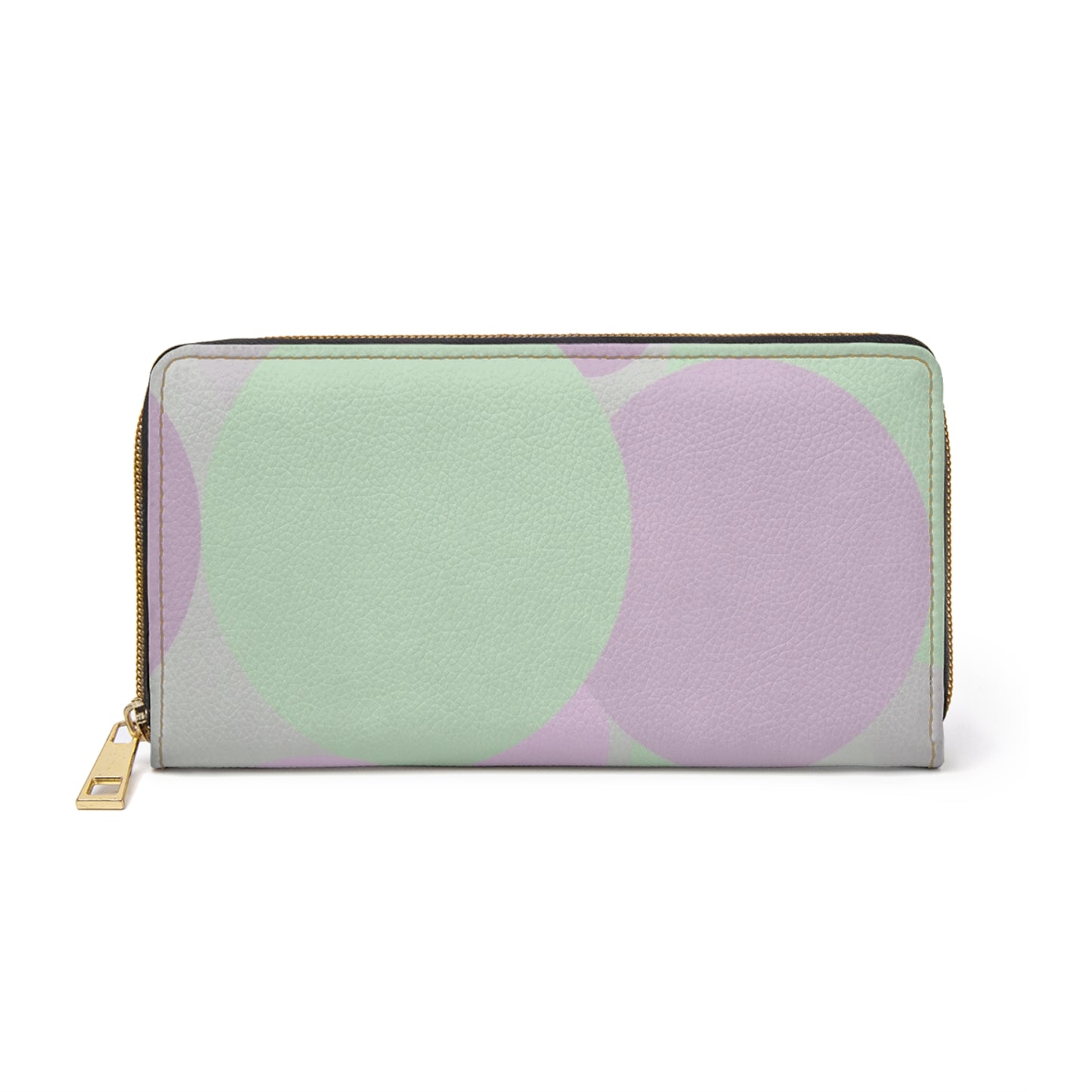 Pastel Lavender Purple and Soft Green Patches Elegant Abstract Zipper Wallet - Stylish & Functional Accessory for Everyday Use