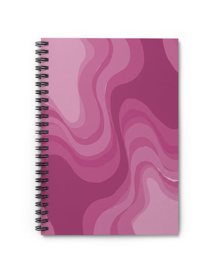 Pinky Mauve Wavey Spiral Notebook - Ruled Line, 6" x 8", 118 pages