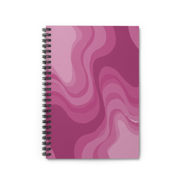 Pinky Mauve Wavey Spiral Notebook - Ruled Line, 6" x 8", 118 pages