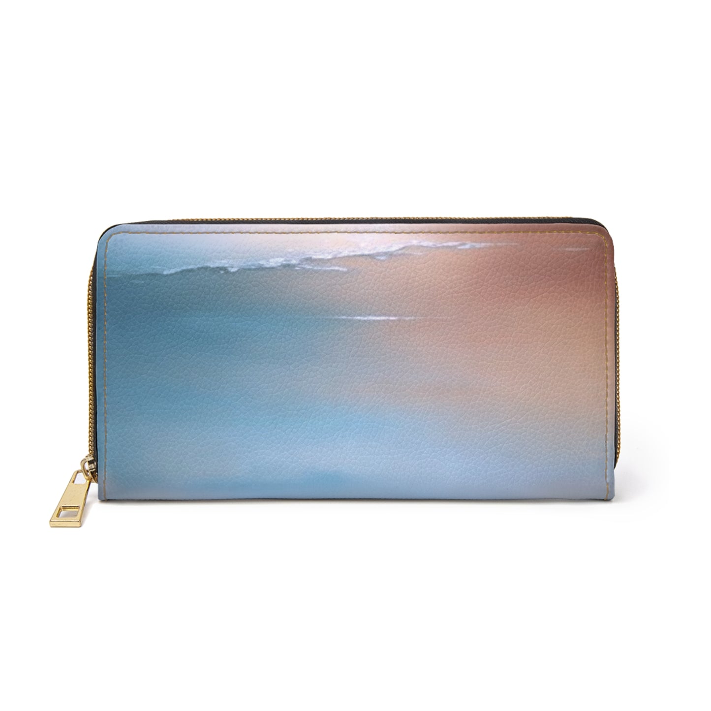 Blue Sea Peach Fog Elegant Abstract Zipper Wallet - Stylish & Functional Accessory for Everyday Use