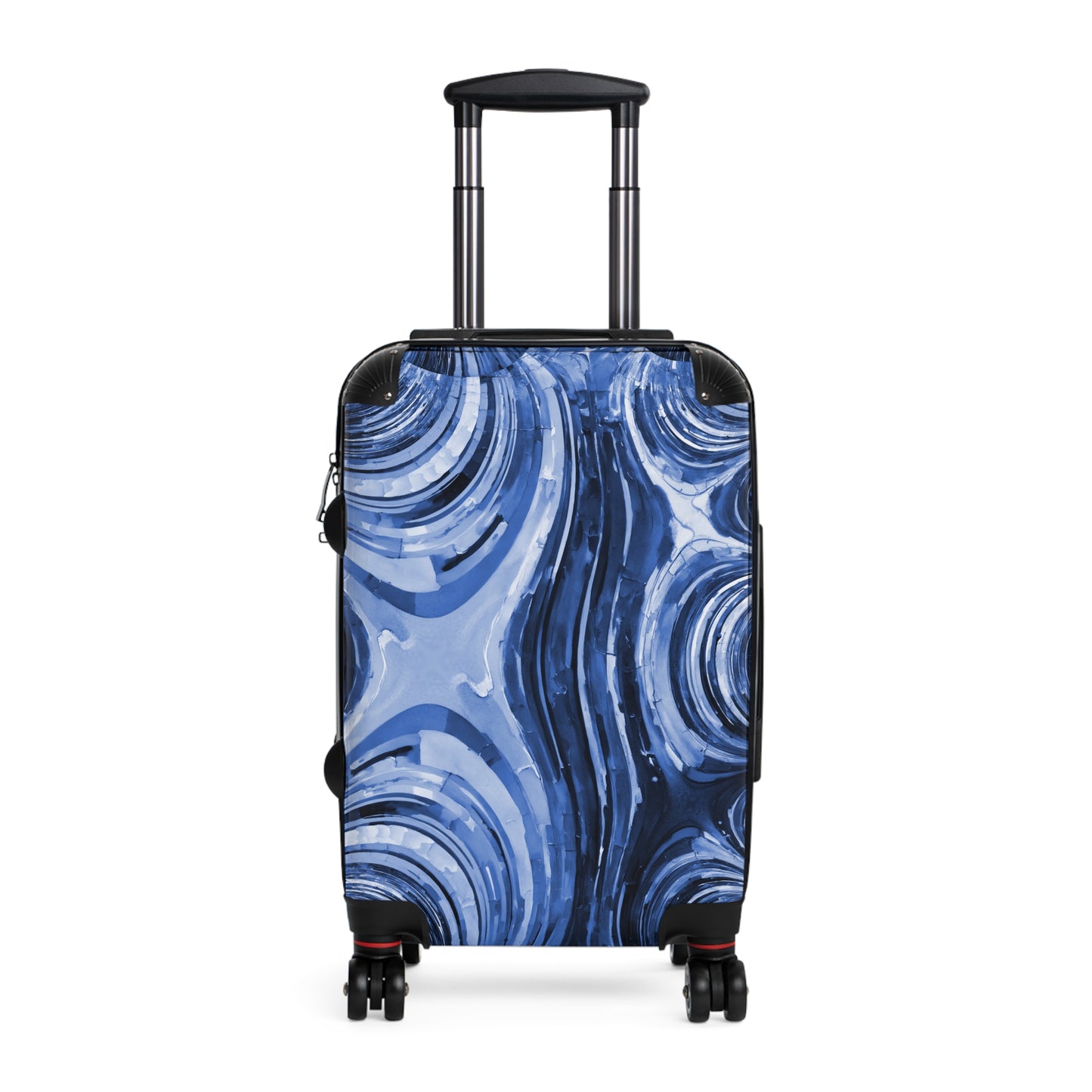 Uzi Spiral Deep Blue Small Suitcase with built in lock, 4 double-wheels, telescopic handle, and ABS back hard-shell