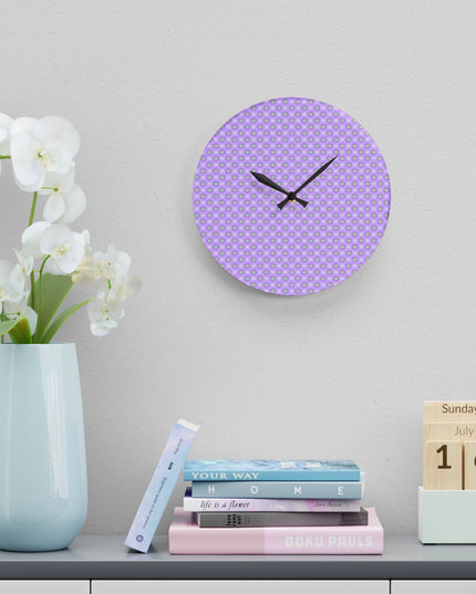Lavender Star-crossed Bodies Acrylic Wall Clock, Round or Square, 10.75" x 10.75"