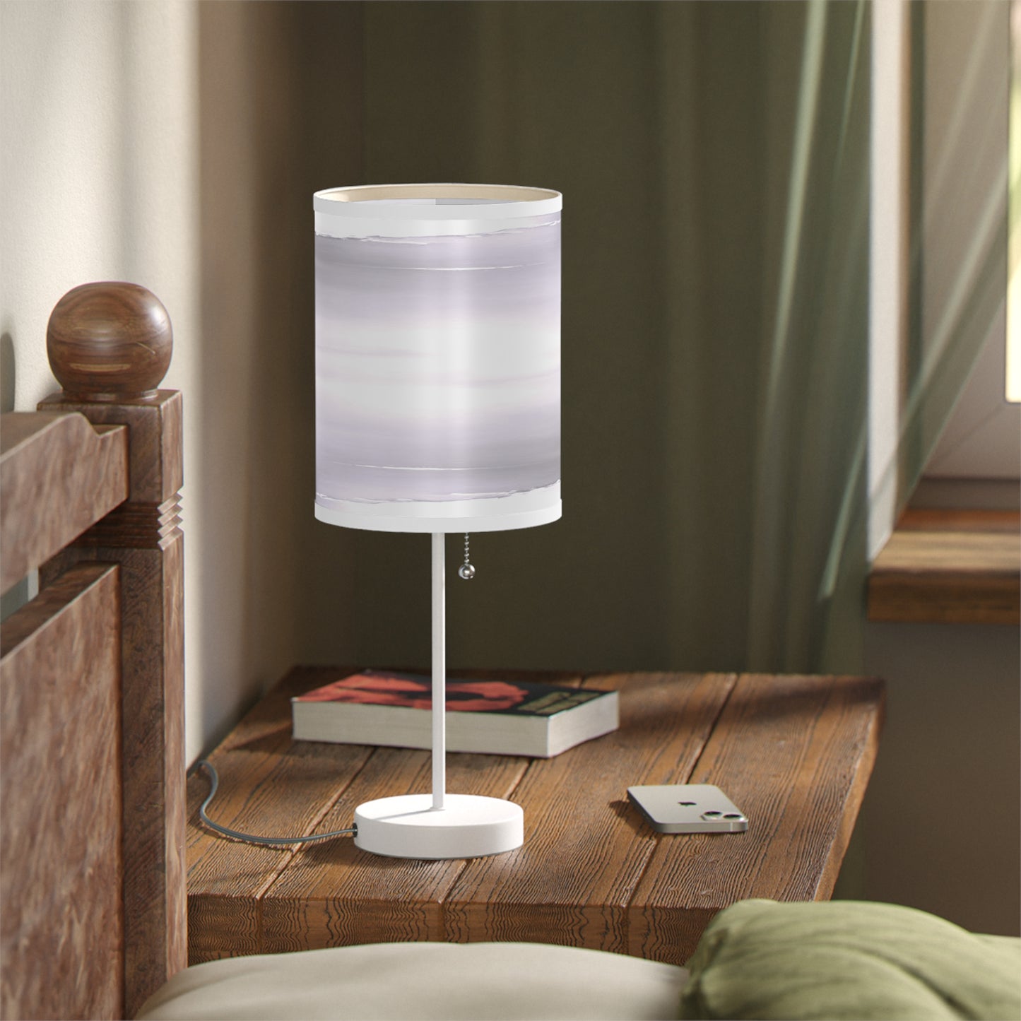 Sephia Sea Dark Fog Table Lamp on a White or Silver Stand, US|CA plug