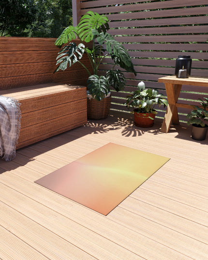 Hot Peach Fade Outdoor Rug, 24" x 36"