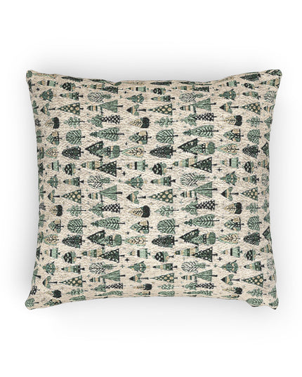 Mini Vintage Green Trees Woven Pillow, 17" x 18"