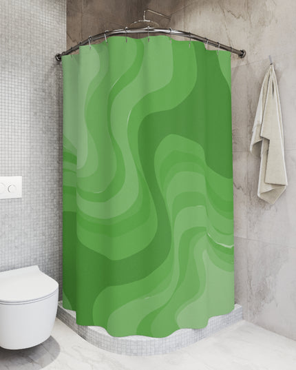 Greenie Meanie Wavey Shower Curtains, 71" x 74"