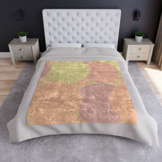 Pastel Hot Peach Patches 50" x 60" Crushed Velvet Blanket