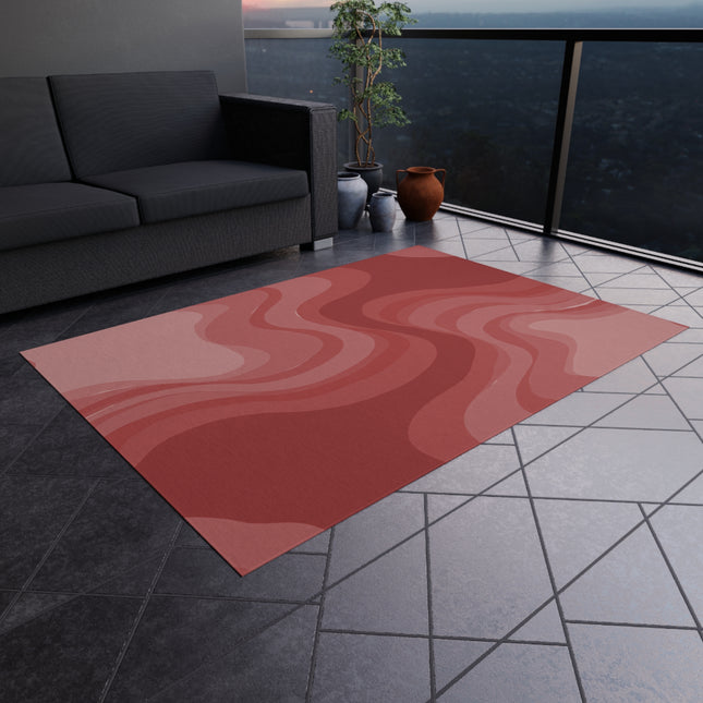 Power Red Wavey 60" x 84" Outdoor Rug