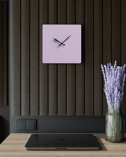 Magenta Star-crossed Bodies Acrylic Wall Clock, Round or Square, 10.75" x 10.75"