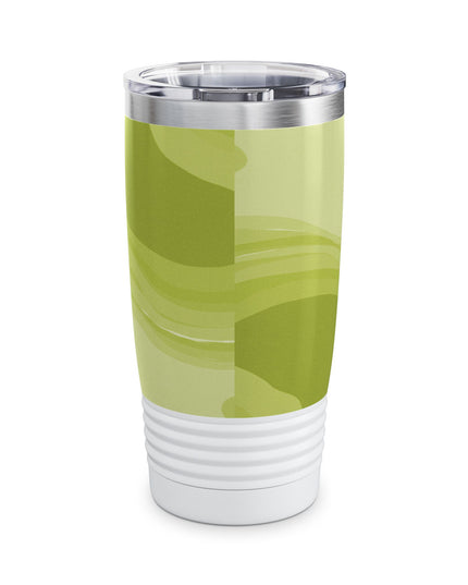 Lemon Wavey Ringneck Tumbler, 20oz in white