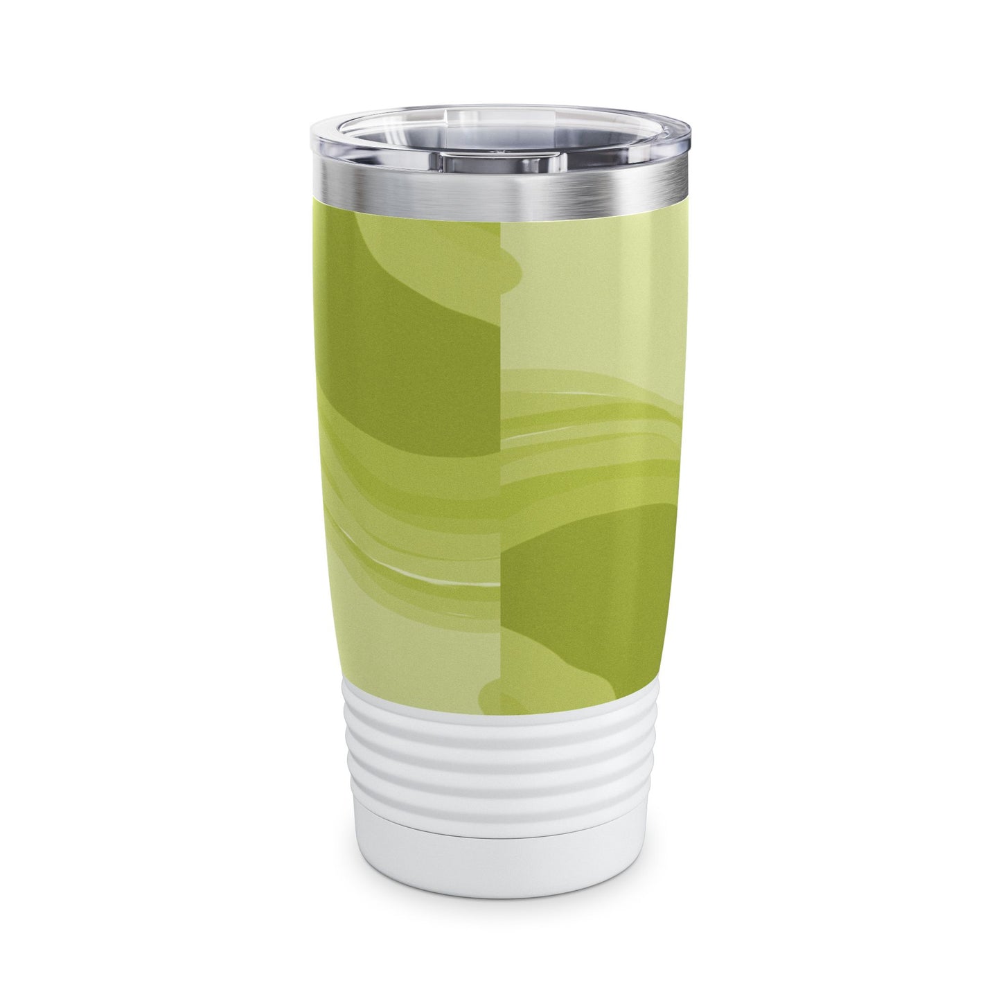 Lemon Wavey Ringneck Tumbler, 20oz in white, steel and black