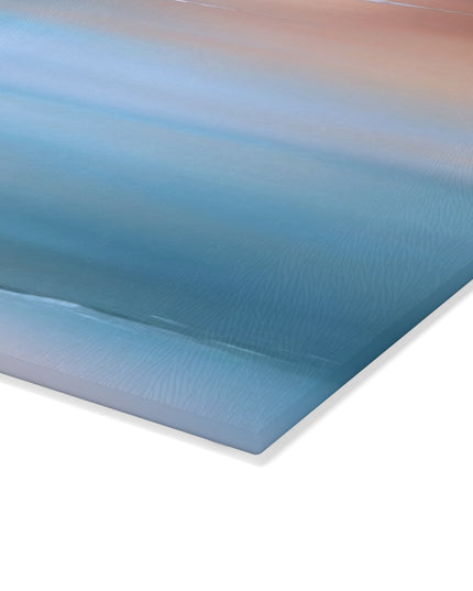 Blue Sea Peach Fog 8" x 11" Glass Cutting Board